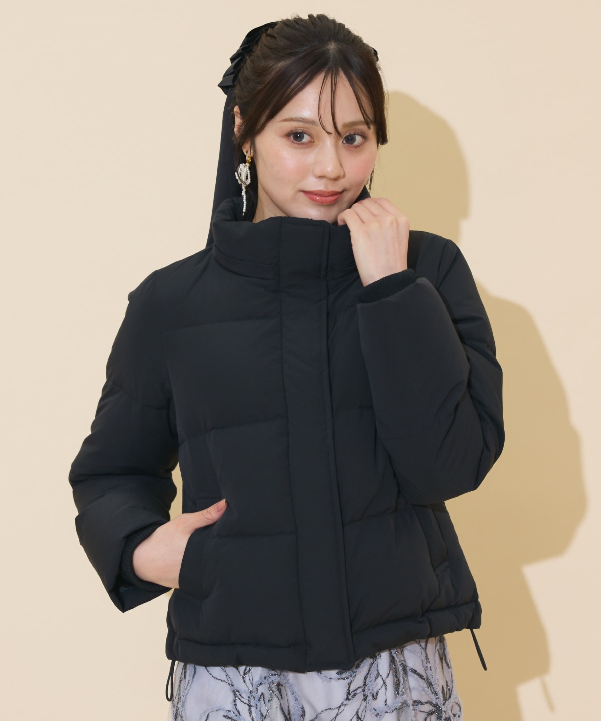 ファー付きショートダウン