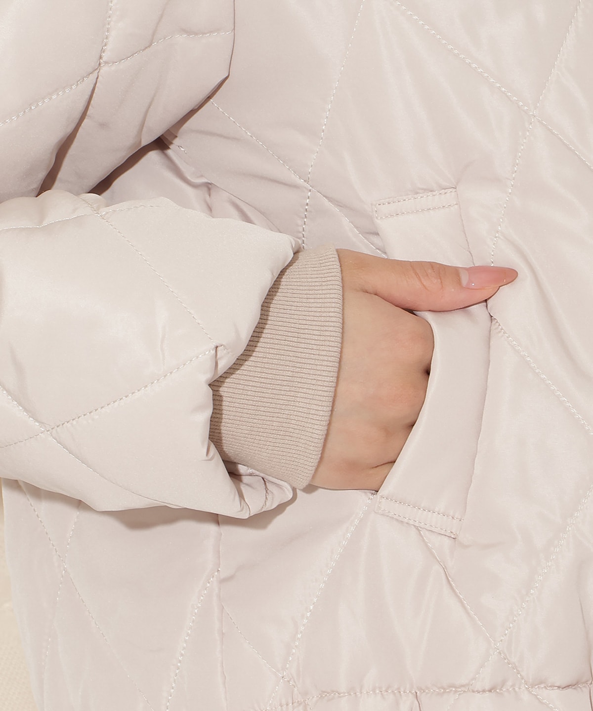 ダイヤキルティングリボン中綿ブルゾン