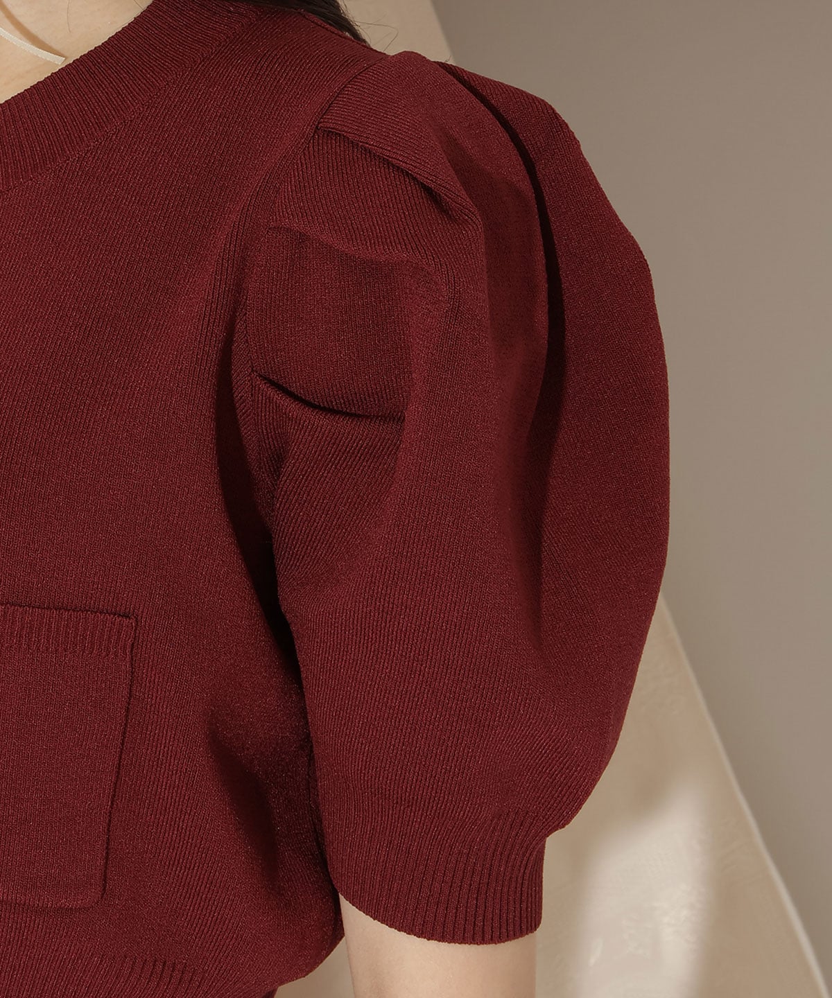 ビジューリボンタックスリーブカーディガン