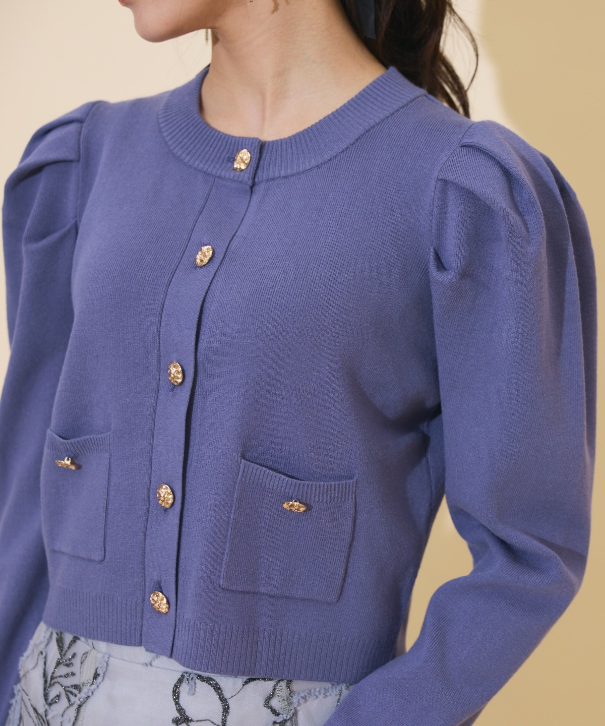 タックスリーブニットカーディガン