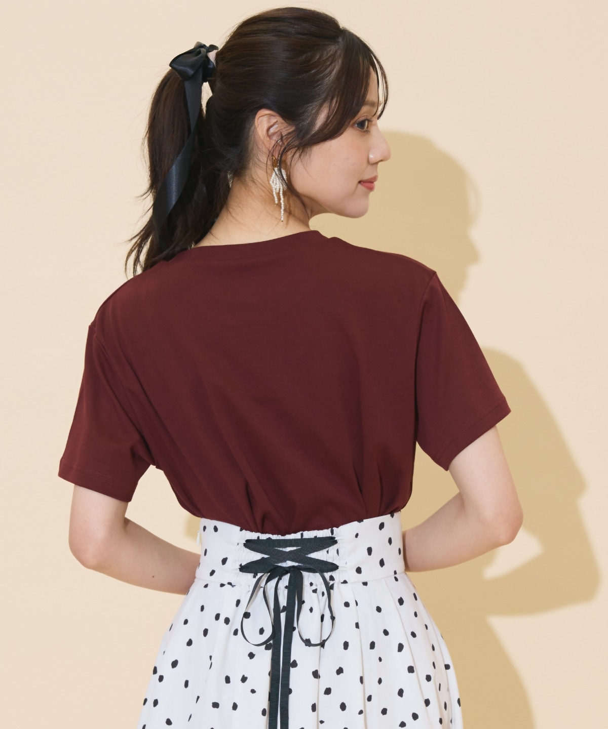 ドロップショルダーロゴTシャツ