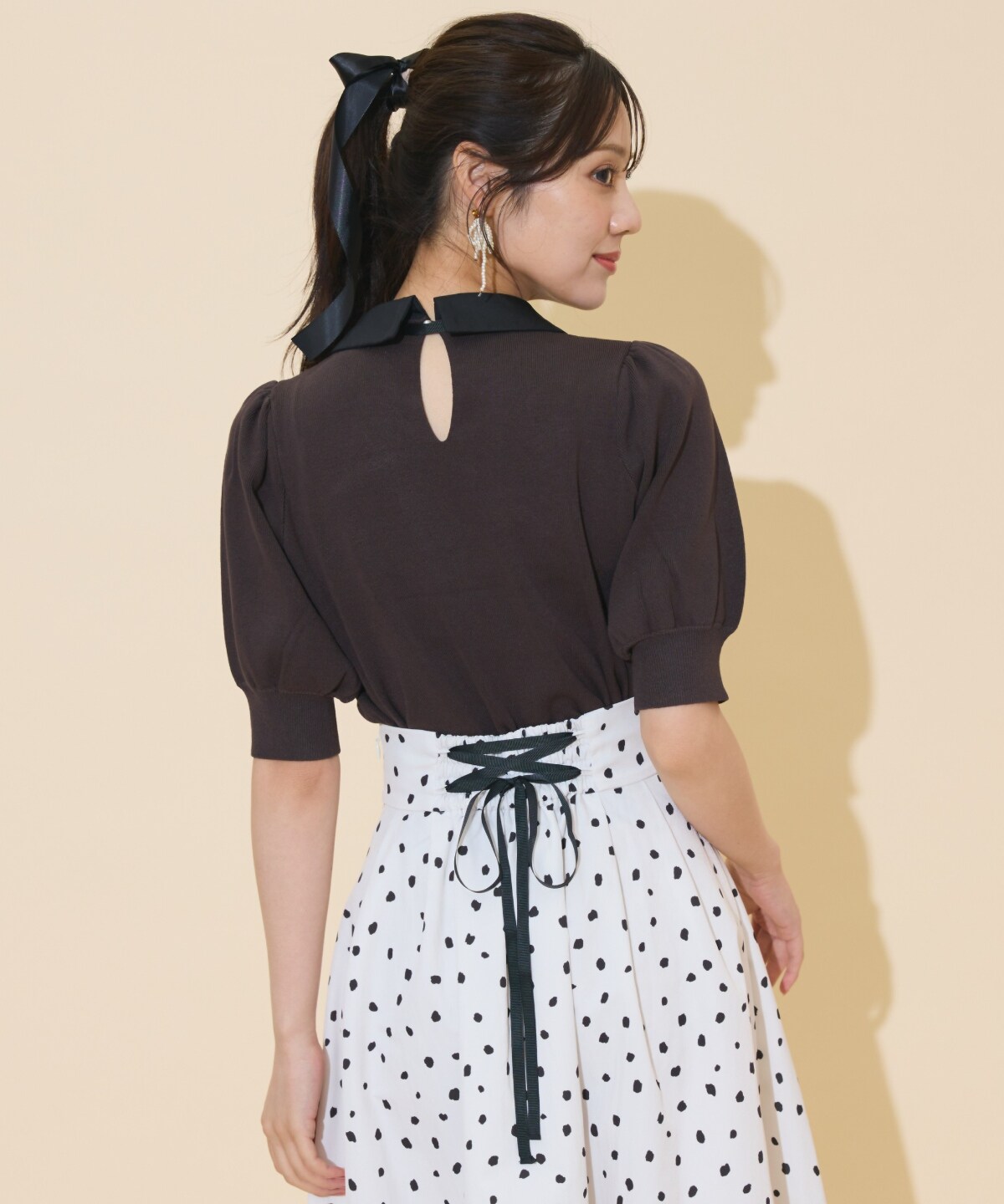 レースラッフルプルオーバー