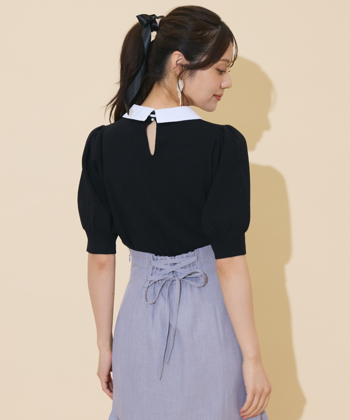 レースラッフルプルオーバー