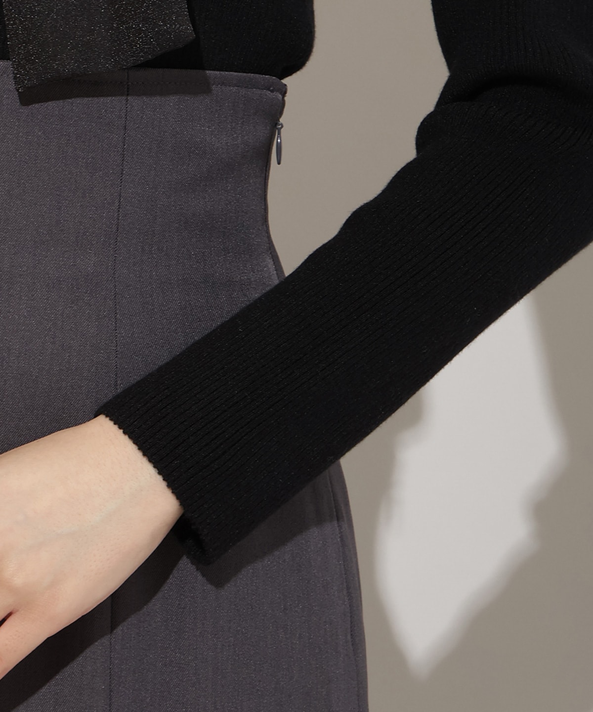 シアーリボンニット