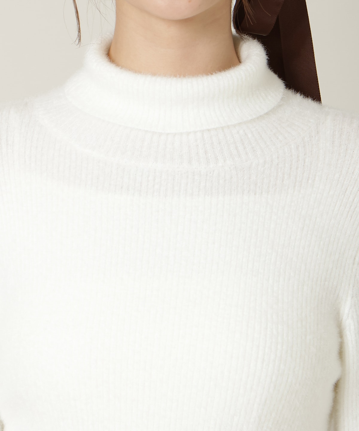 FOXライクヤーンタートルネックプルオーバー