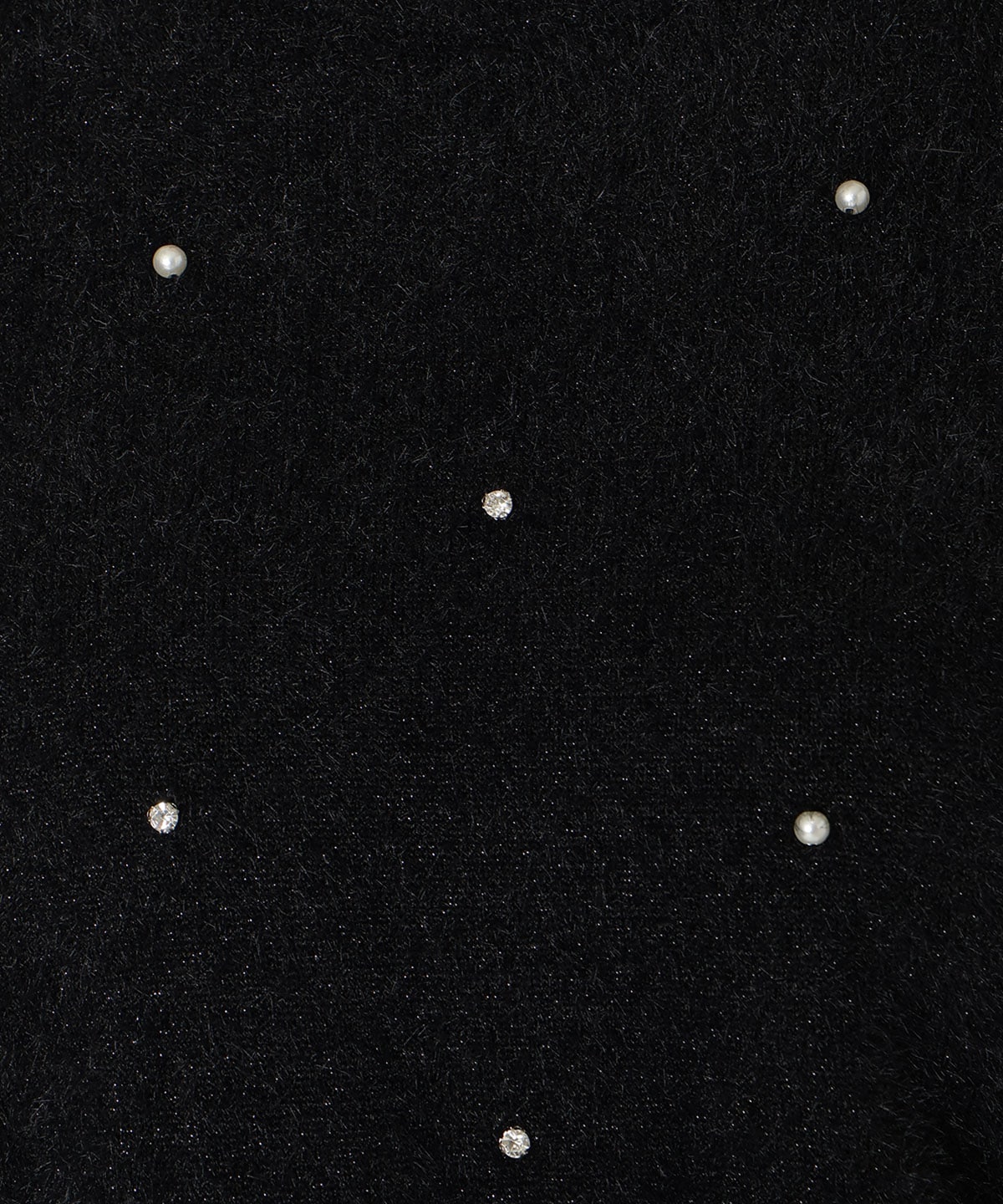 パールビジューフェザーニットトップス