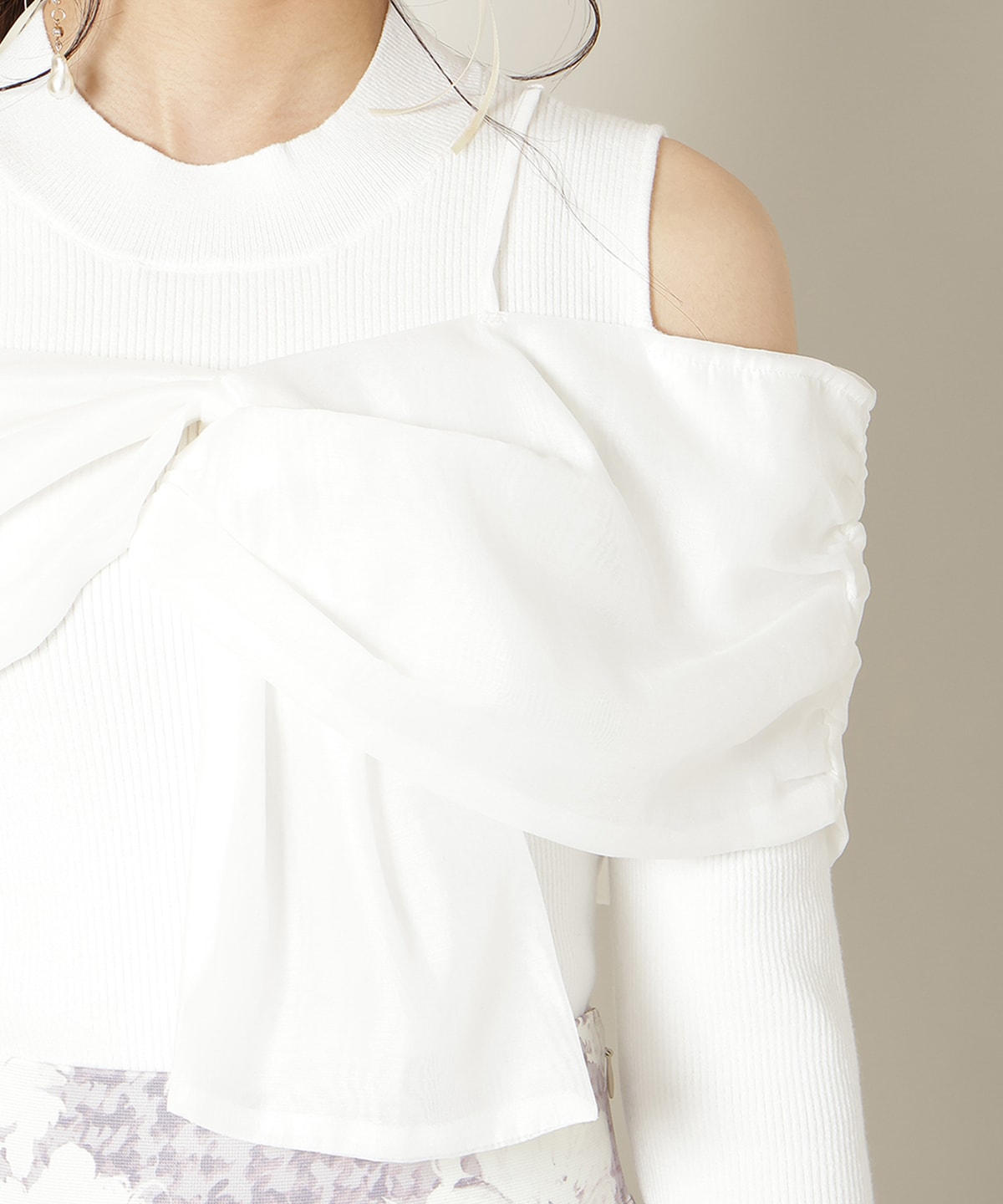 リボンビスチェドッキングリブニット