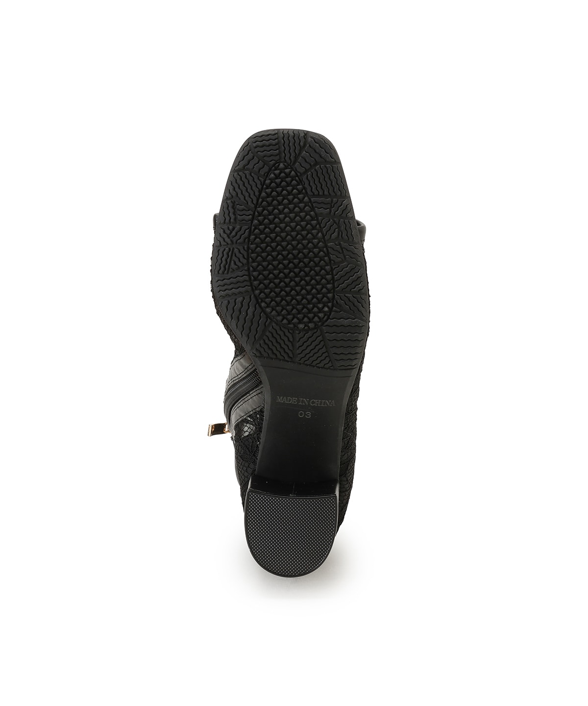 ベルト付きオープントゥレースブーツ