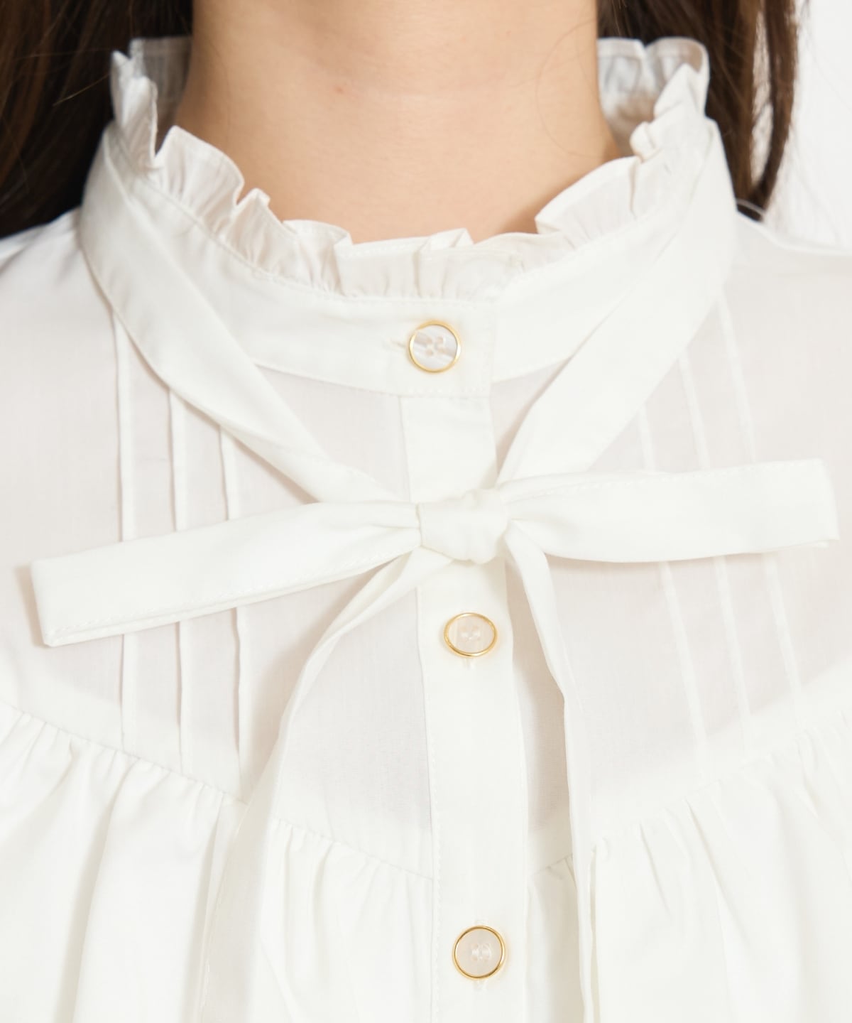 スタンドフリル２WAYスリーブブラウス