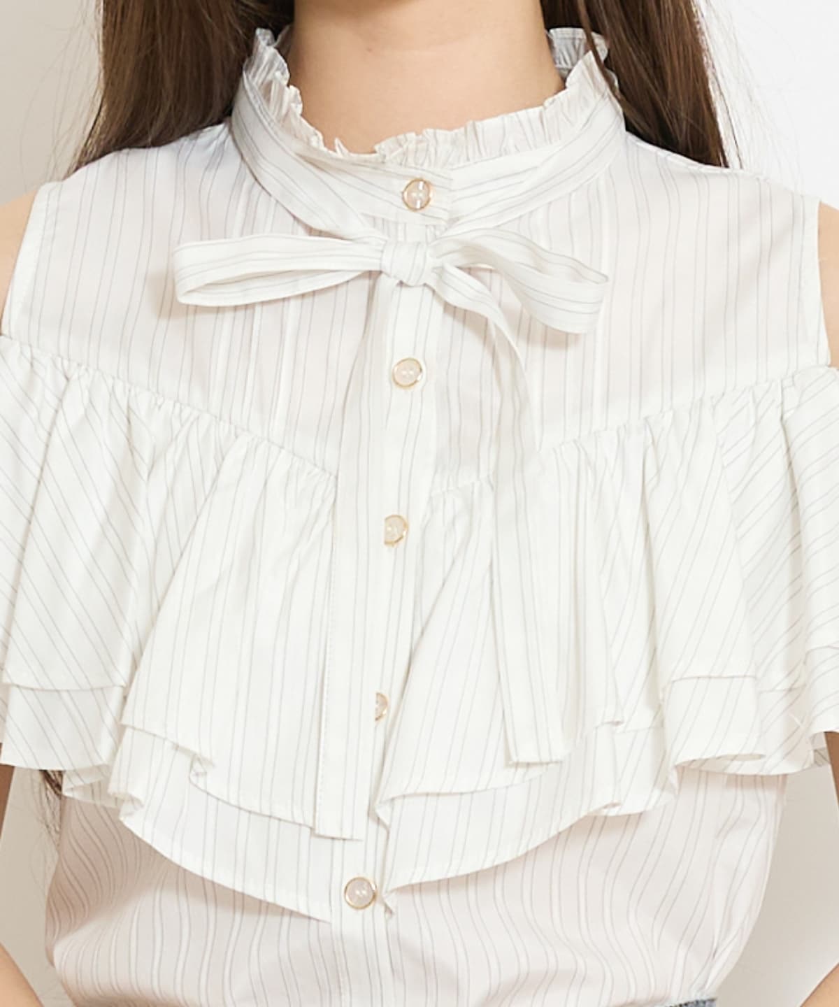 スタンドフリル２WAYスリーブブラウス