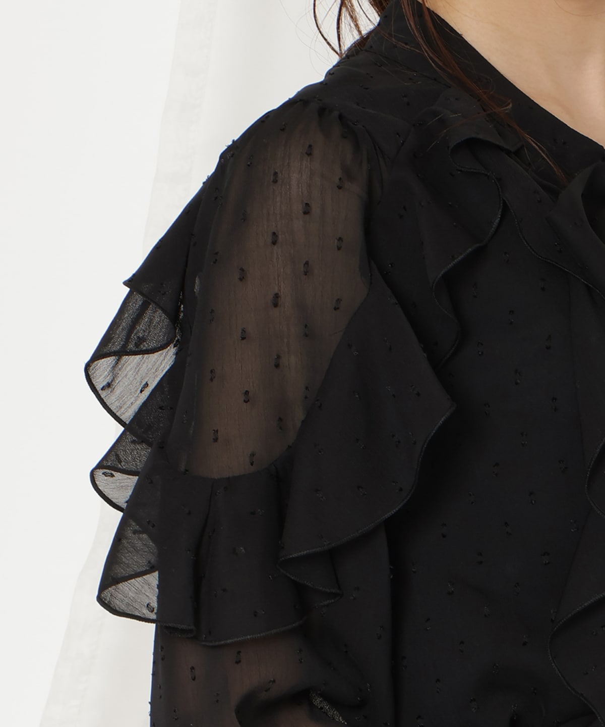 ドビードットフリルブラウス