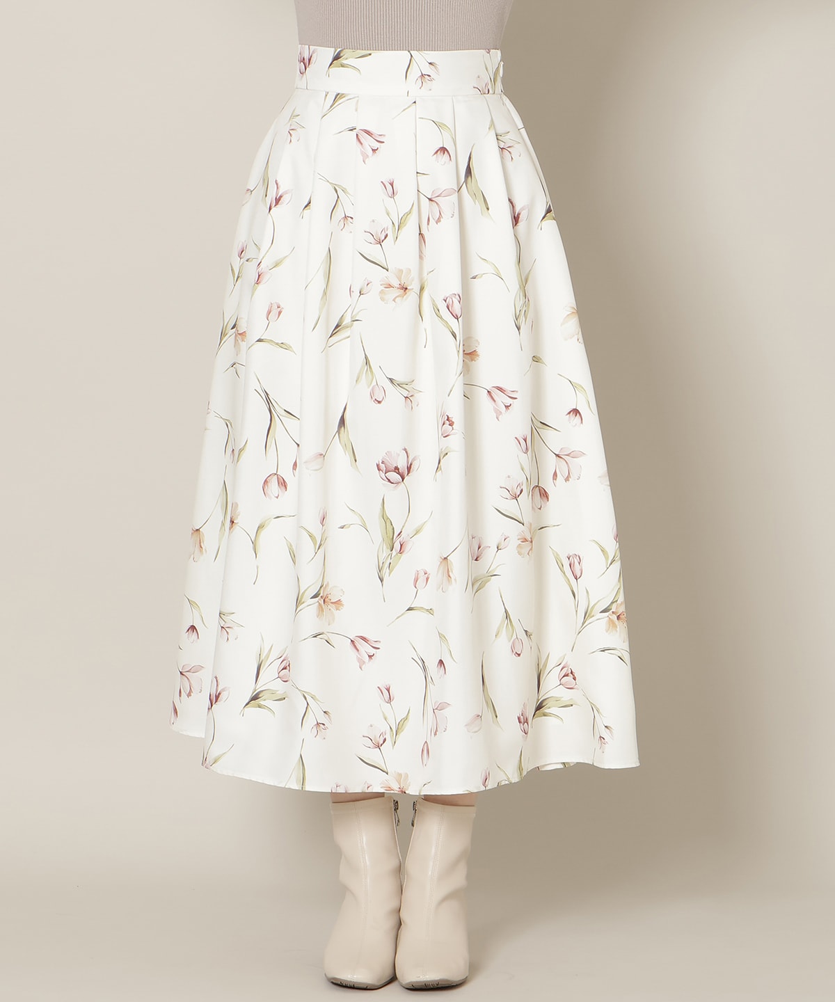 【1/14(wed)18時先行予約開始 】チューリッププリントタックフレアスカート