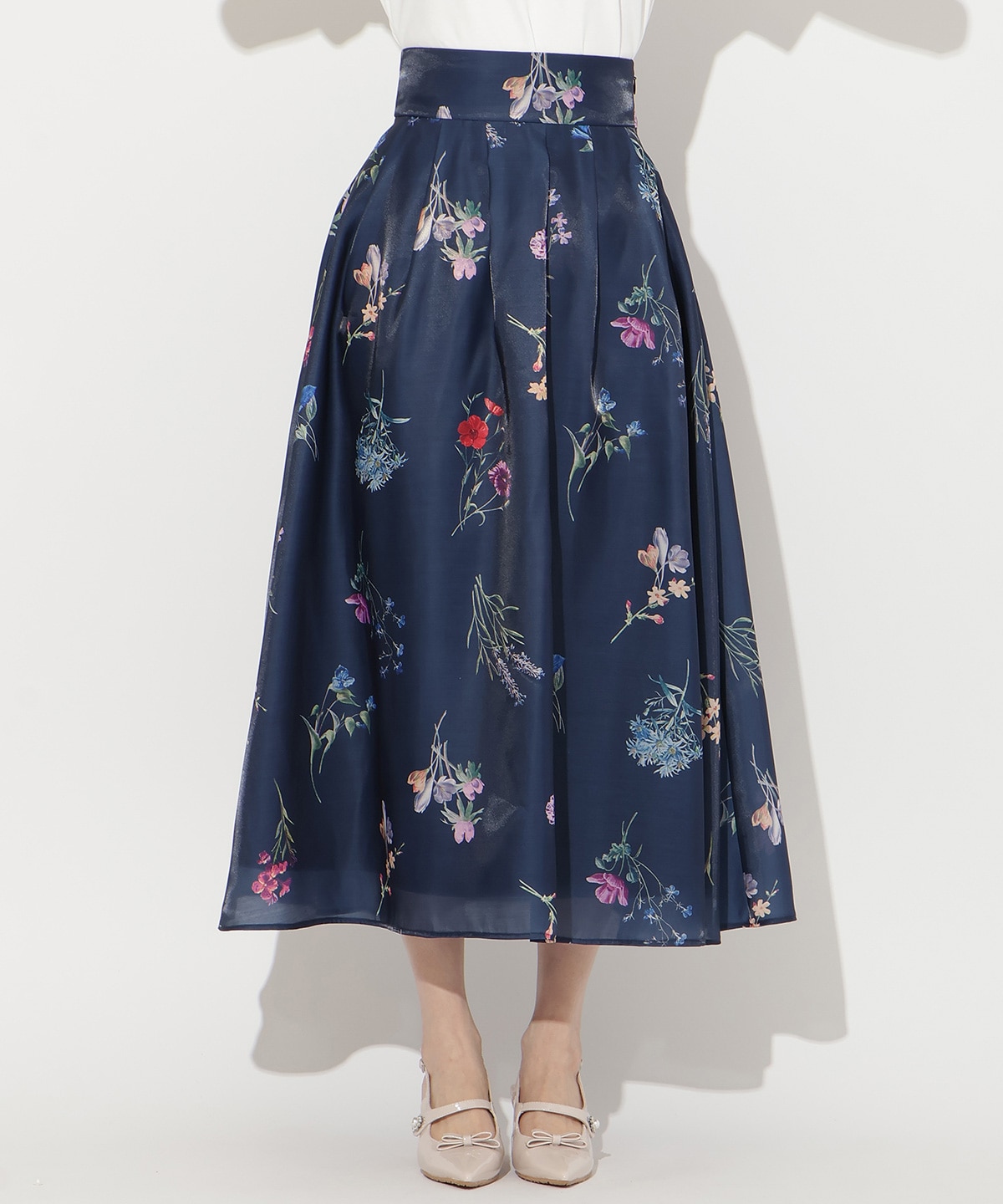 【3/12(thu)10時発売】ボタニカルフラワーシアータックスカート