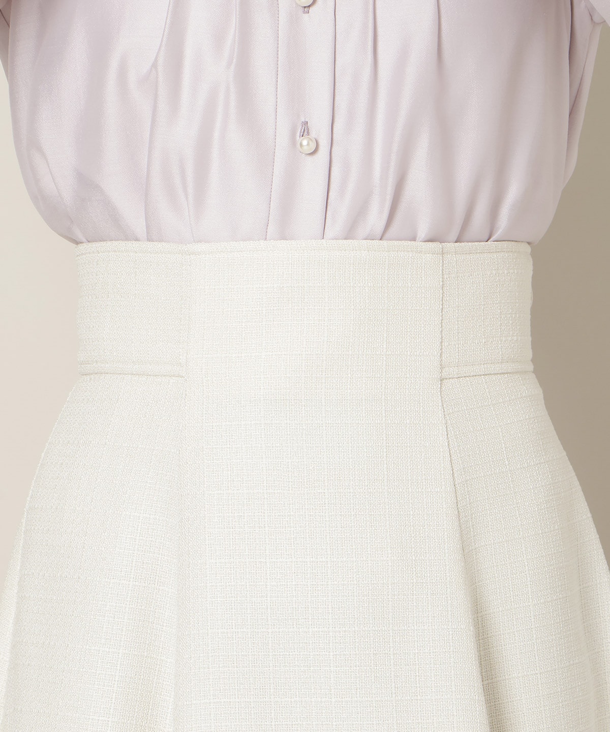 ハイウエストツイードフレアスカート