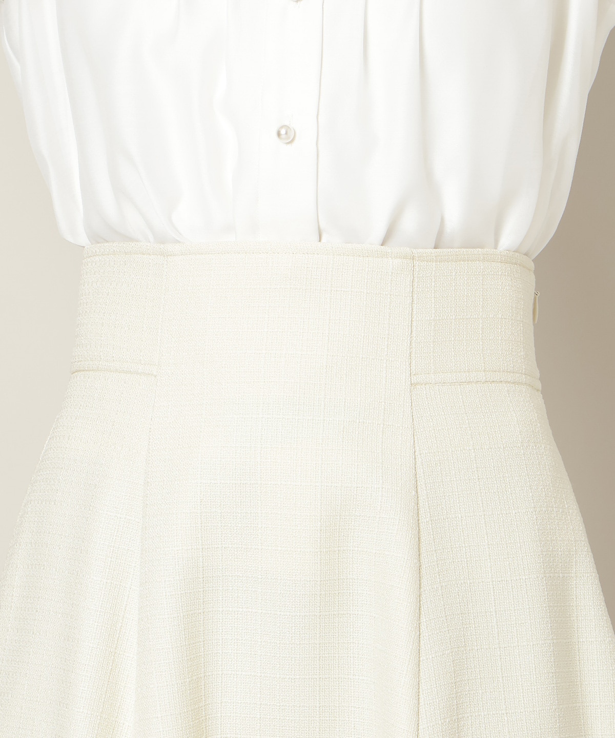 ハイウエストツイードフレアスカート