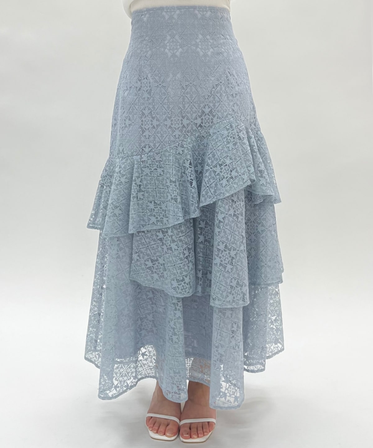 アシメティアードレーススカート