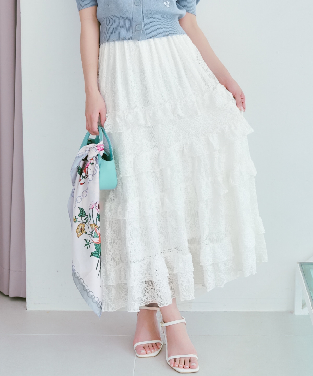 レースフリルティアードスカート