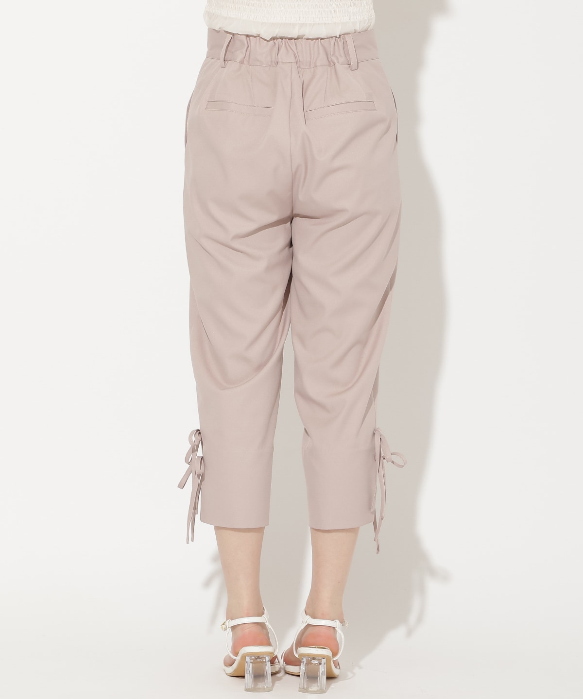 サイドリボンクロップドパンツ
