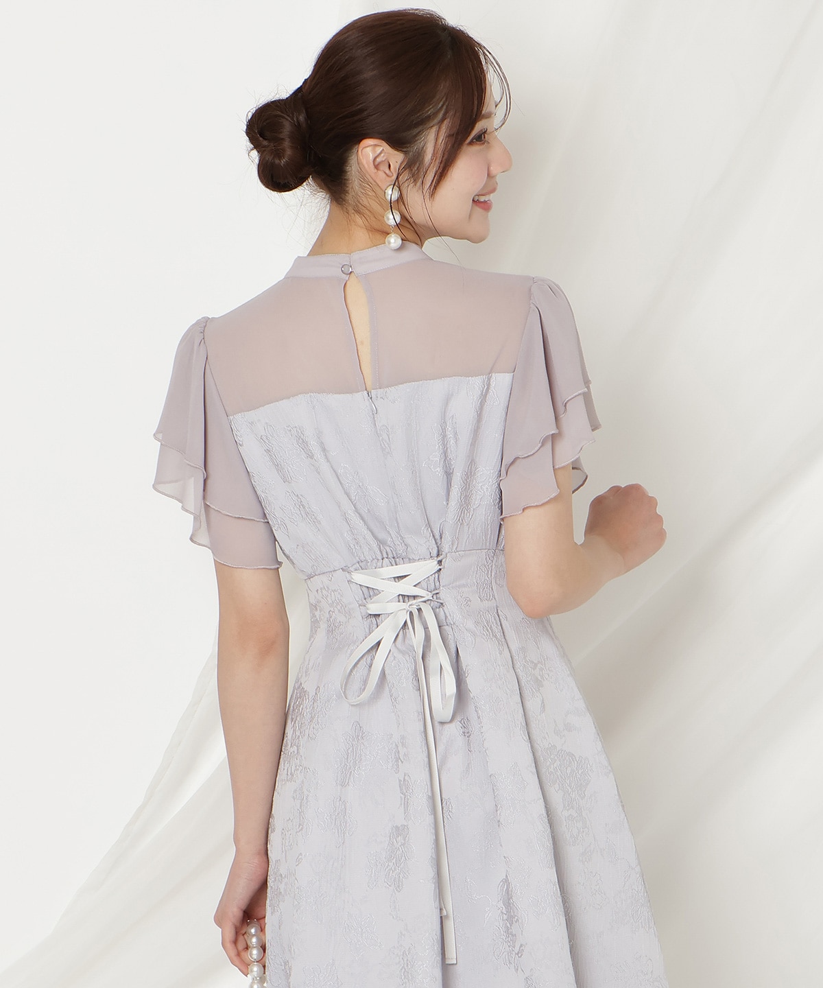 ジャガードタックフレアワンピース