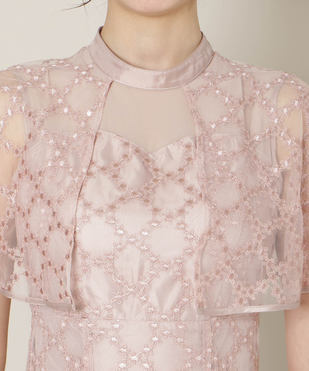 パイピングケープフレアワンピース