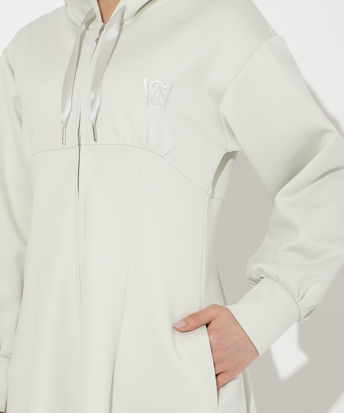 【2/27(fri)20時発売】ハイウエスト切替パーカーワンピース