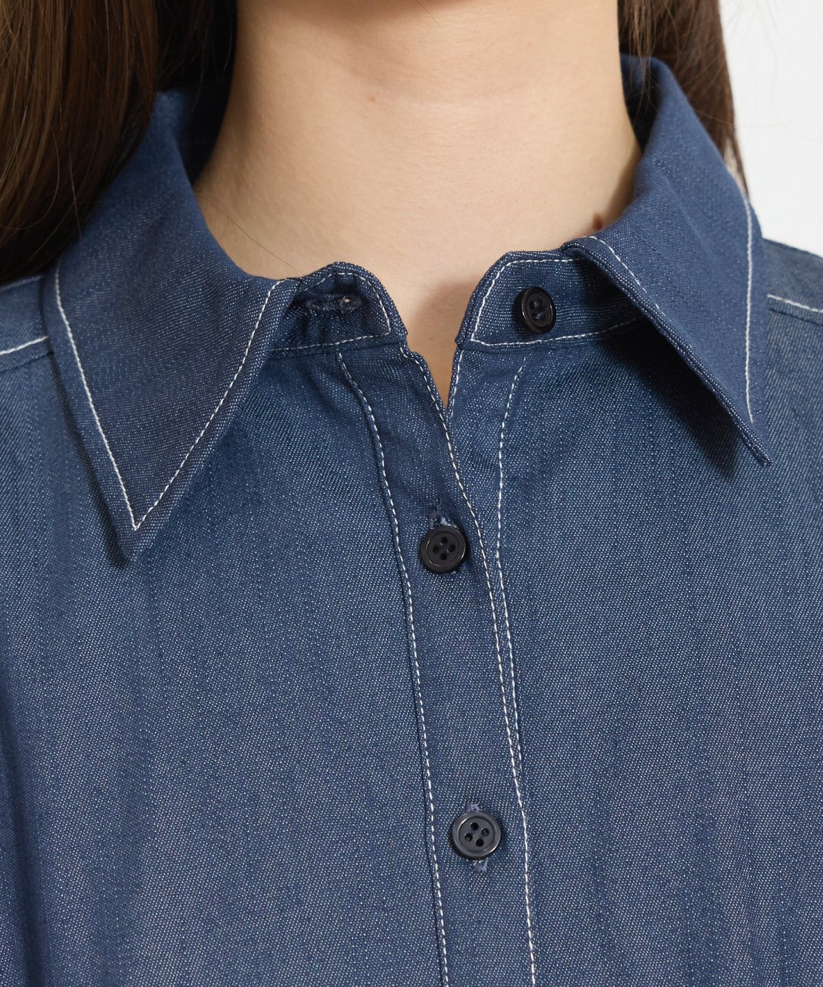 ベルト付きタックスリーブフレアワンピース