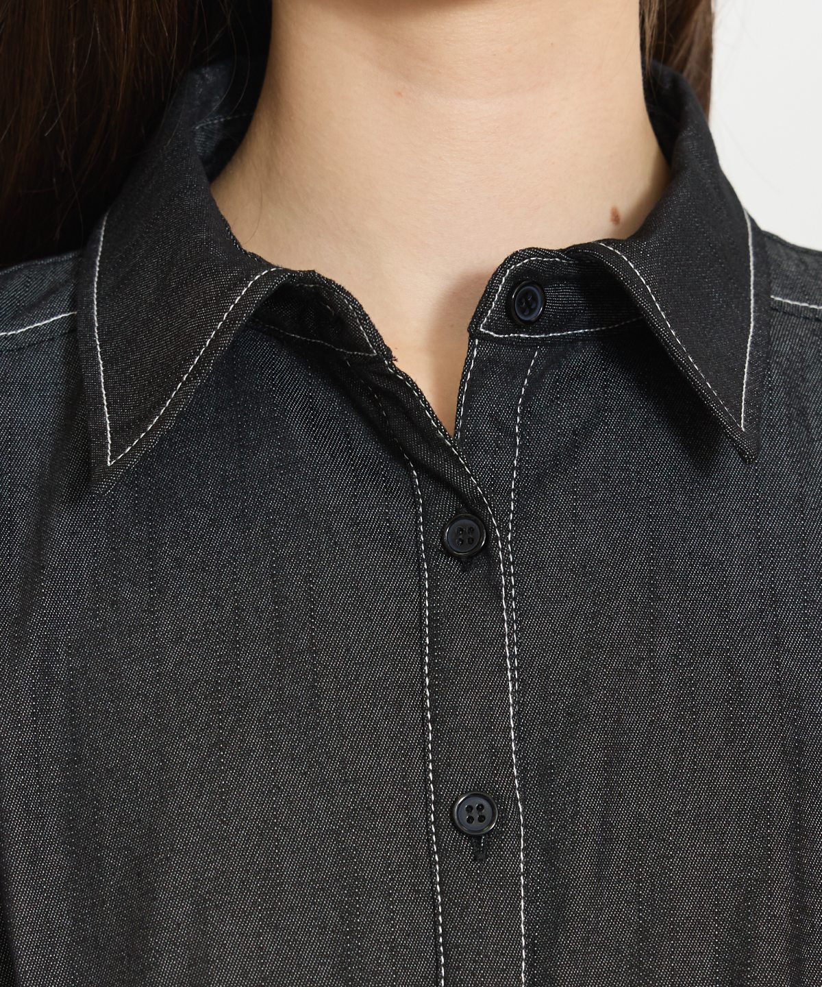 ベルト付きタックスリーブフレアワンピース