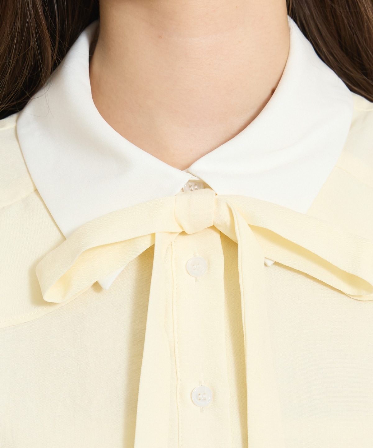 ラッフルパフスリーブシャツワンピース