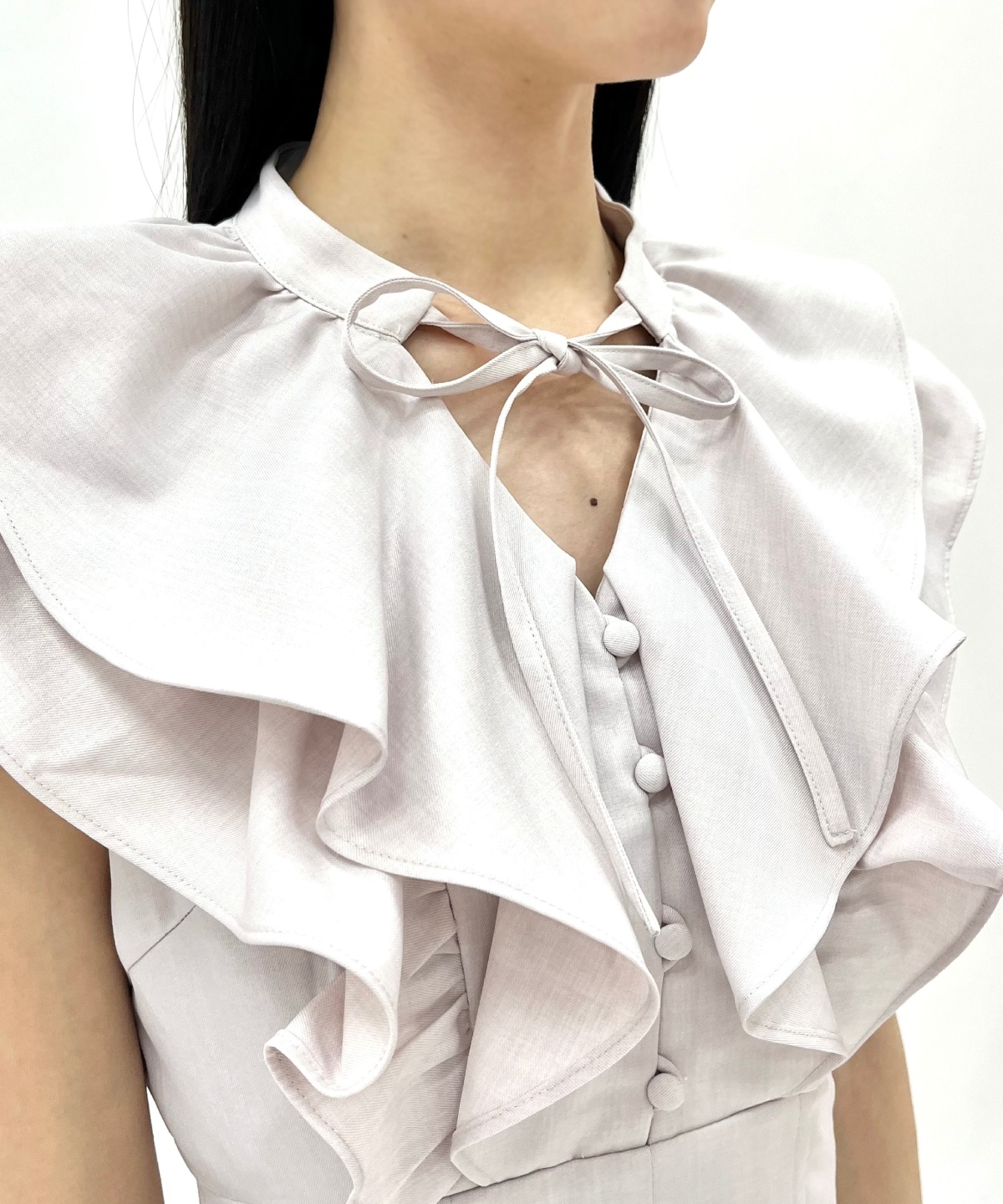 ナローリボンラッフルフリルワンピース