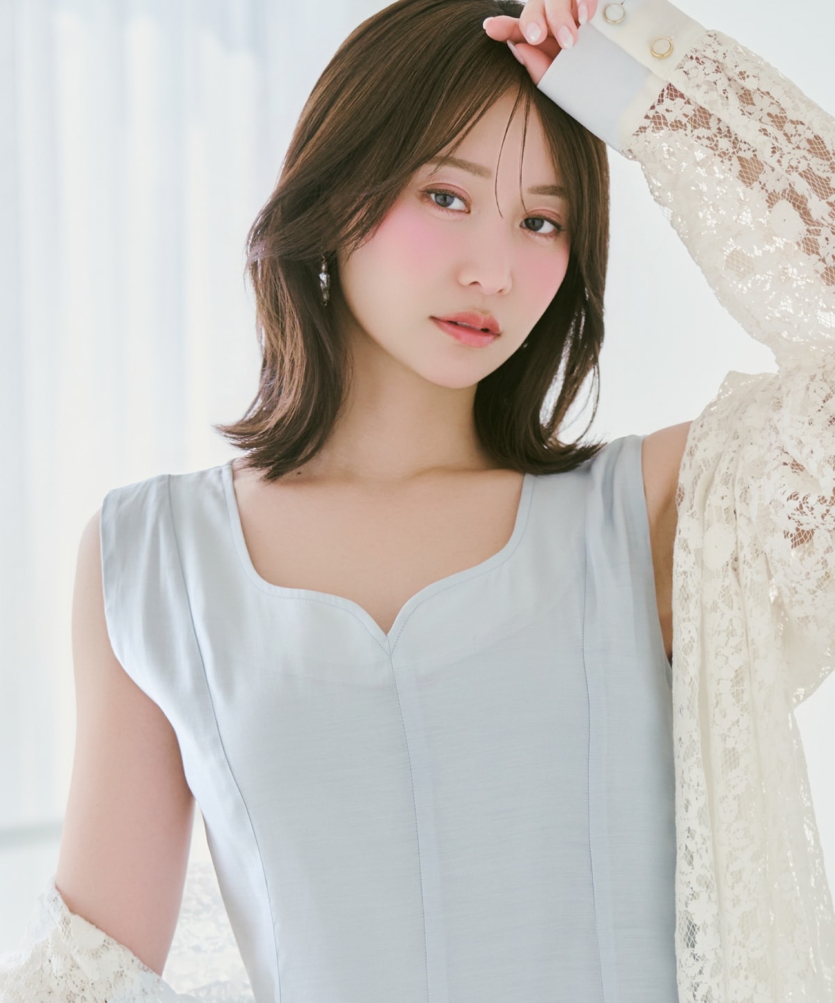 バックリボンノースリーブAラインワンピース