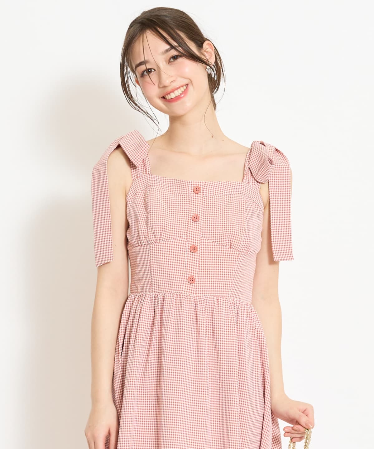 【4/24(fri)10時予約開始】リボンショルダーギャザーワンピース