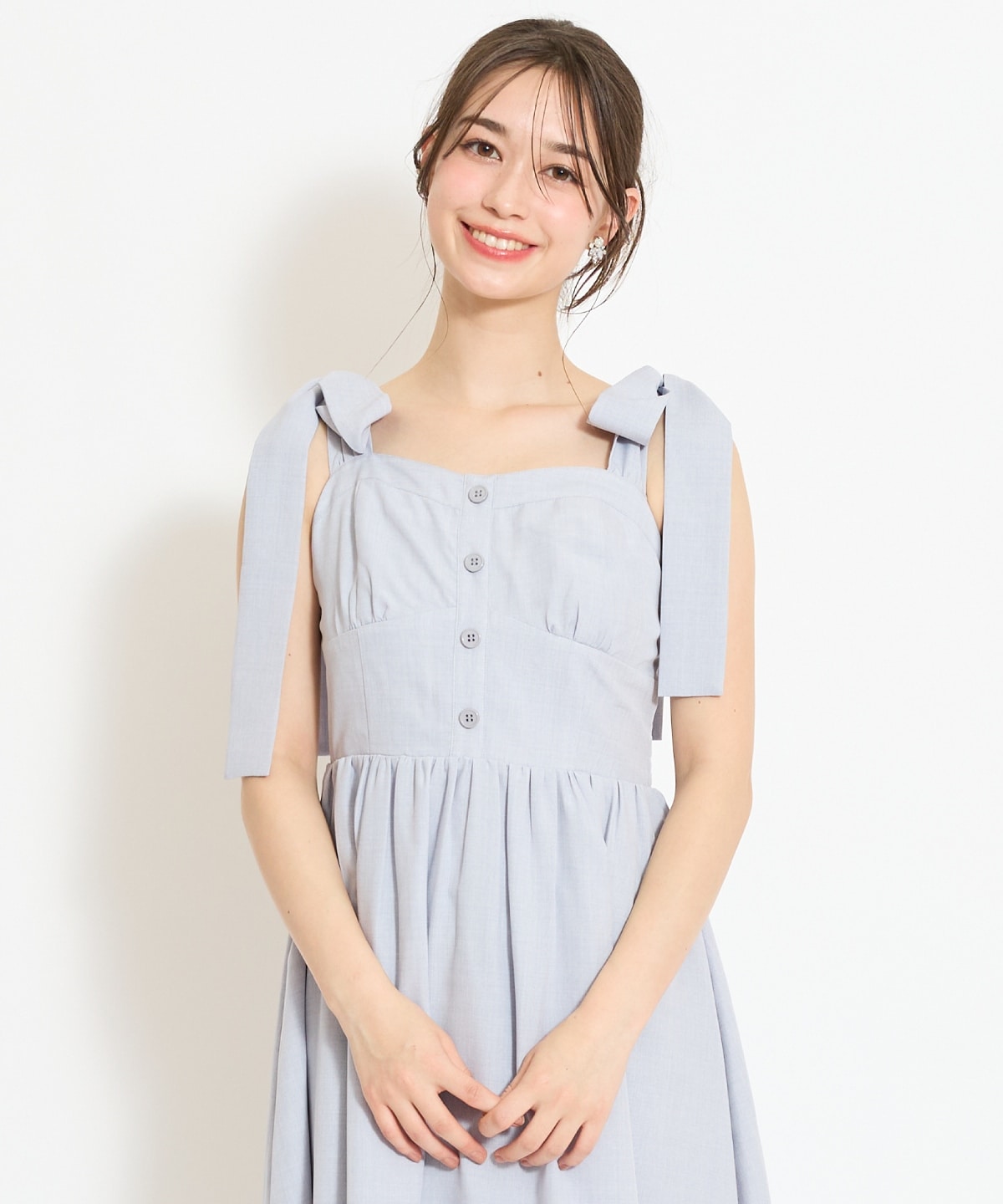 【4/24(fri)10時予約開始】リボンショルダーギャザーワンピース