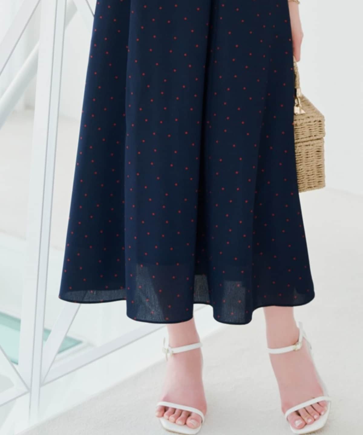 フリルスリーブフレアワンピース