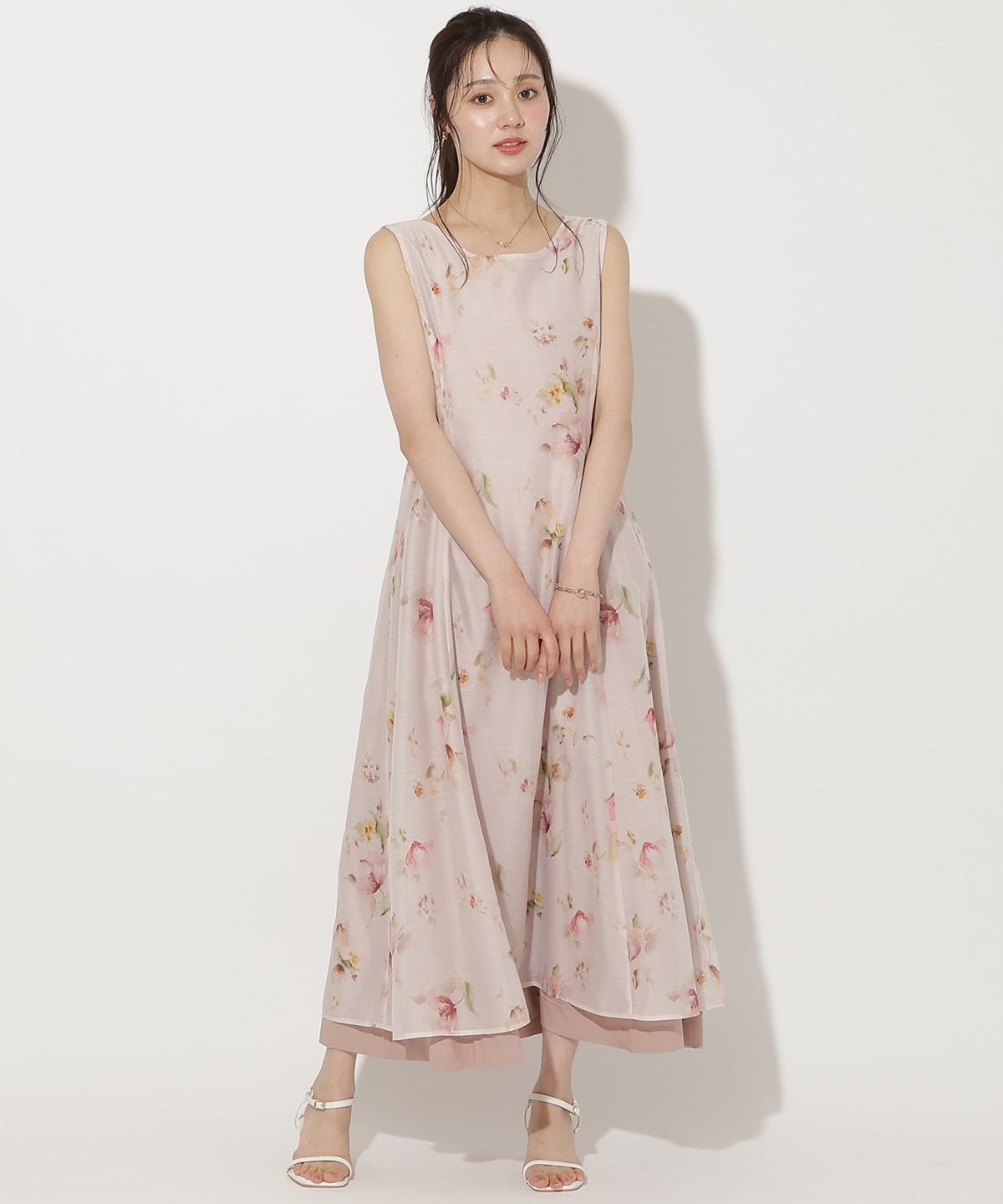 【6/11(thu)10時発売】ウォーターフラワープリントリバーシブルワンピース