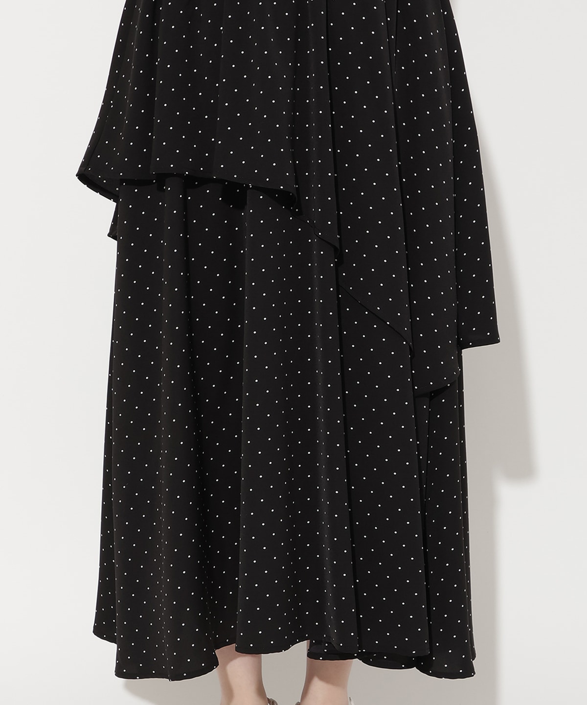 アシメティアードニットコンビワンピース