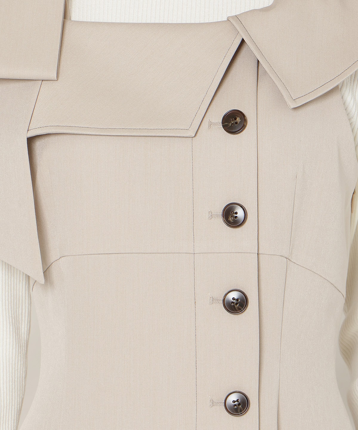 アシンメトリーリボンショルダーワンピース