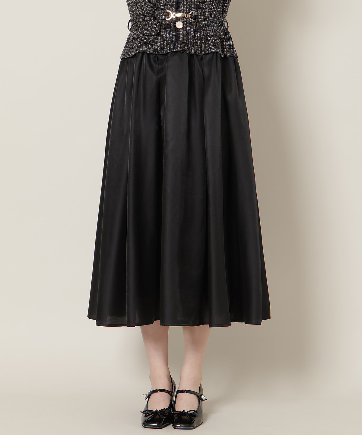 ツイードドッキングジレワンピース