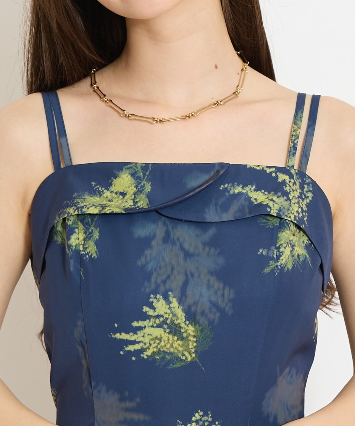 ミモザプリントキャミワンピース