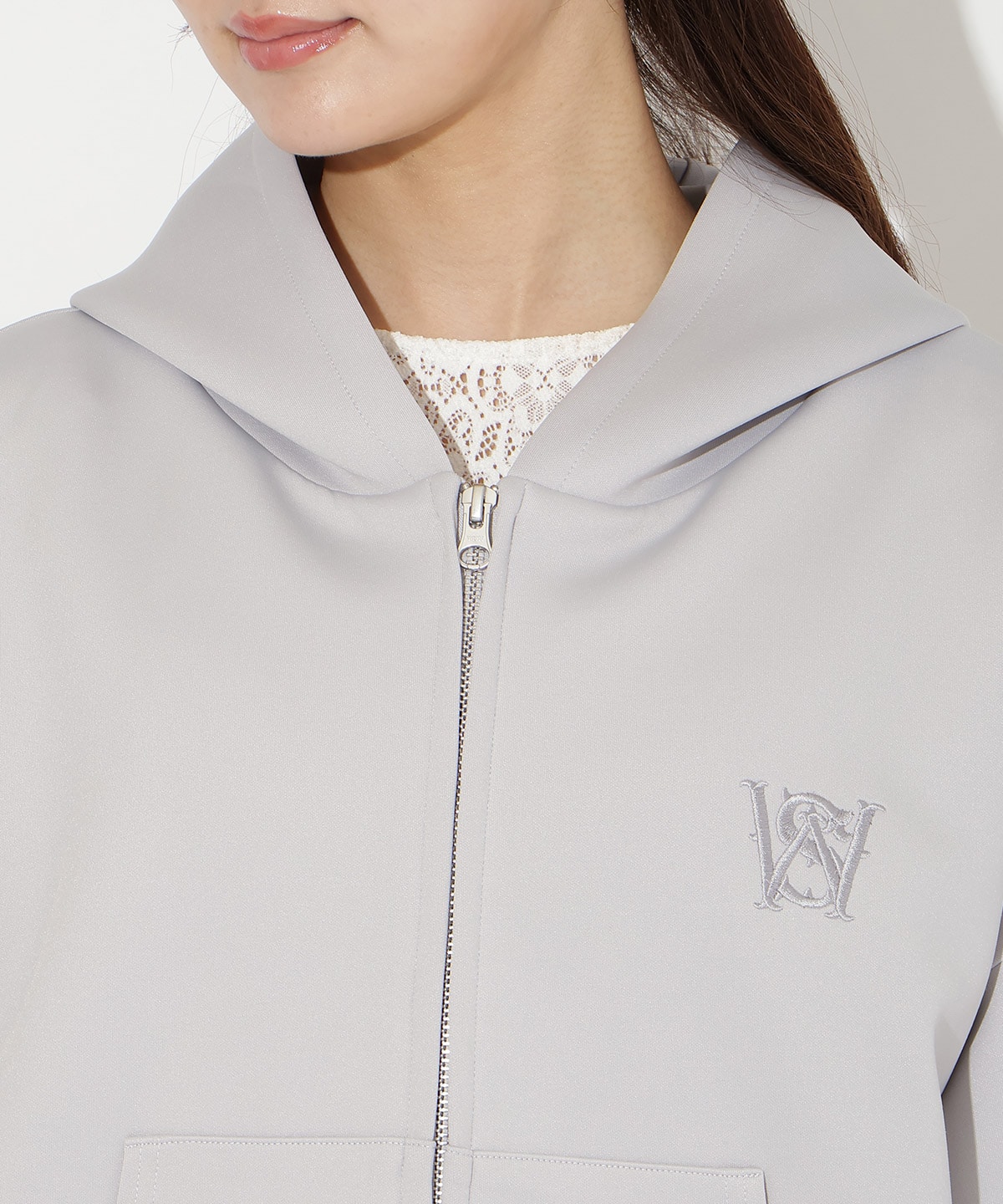 ダブルZIPオーバーサイズパーカー