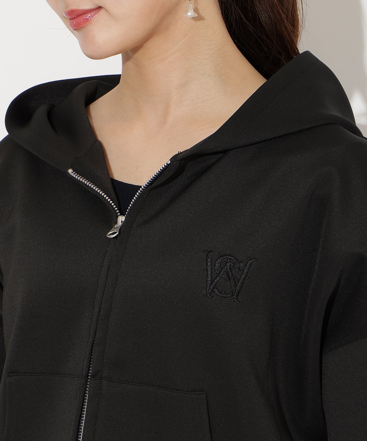 ダブルZIPオーバーサイズパーカー