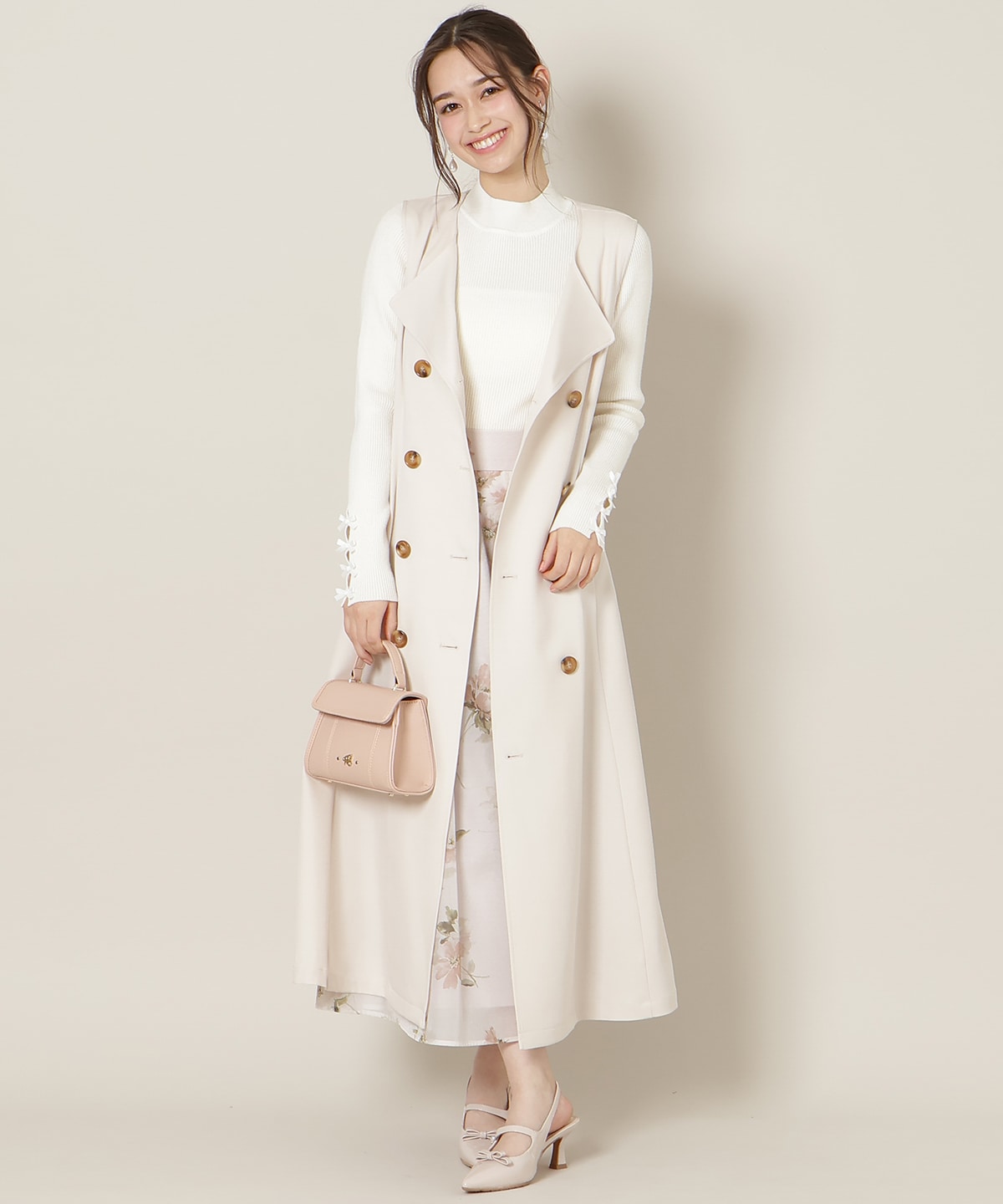 リボンスリーブ3WAYトレンチコート