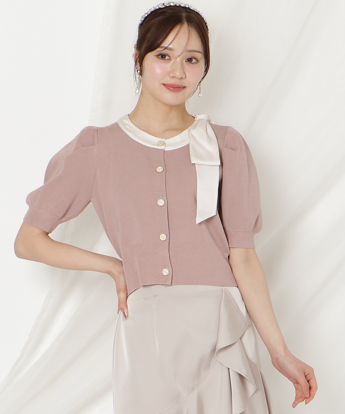 【2/27(fri)発売】リボンパフカーディガン