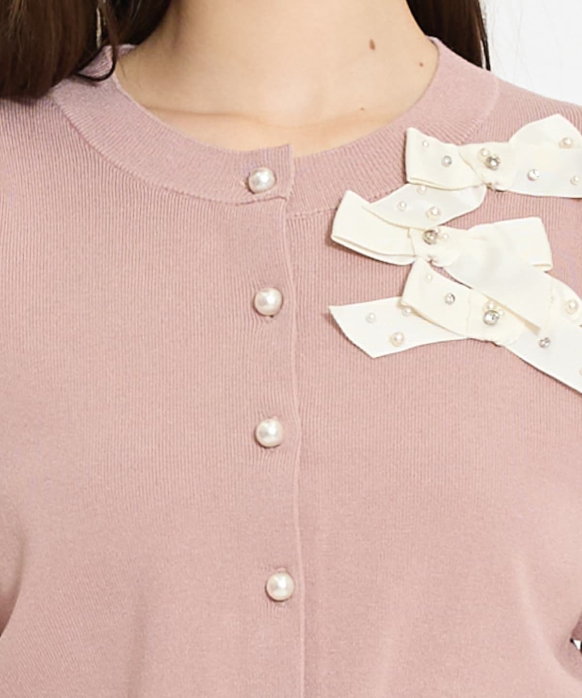 リボンデコレーションカーディガン