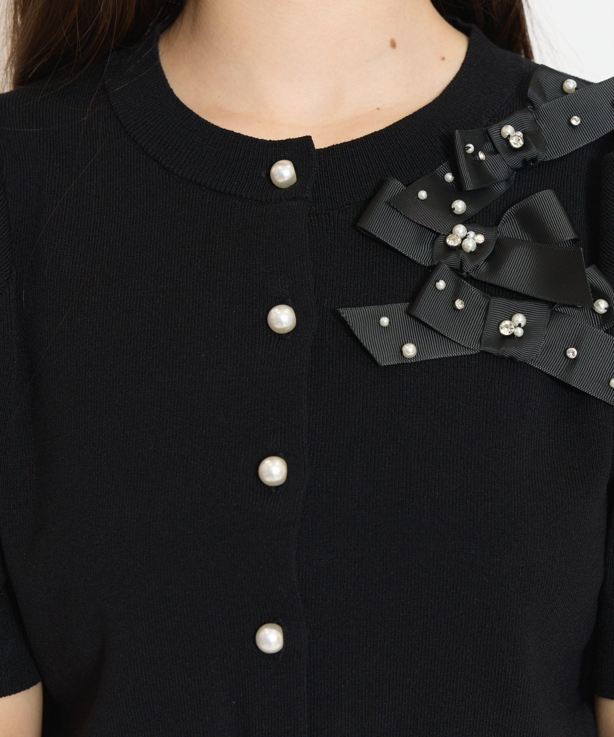 リボンデコレーションカーディガン