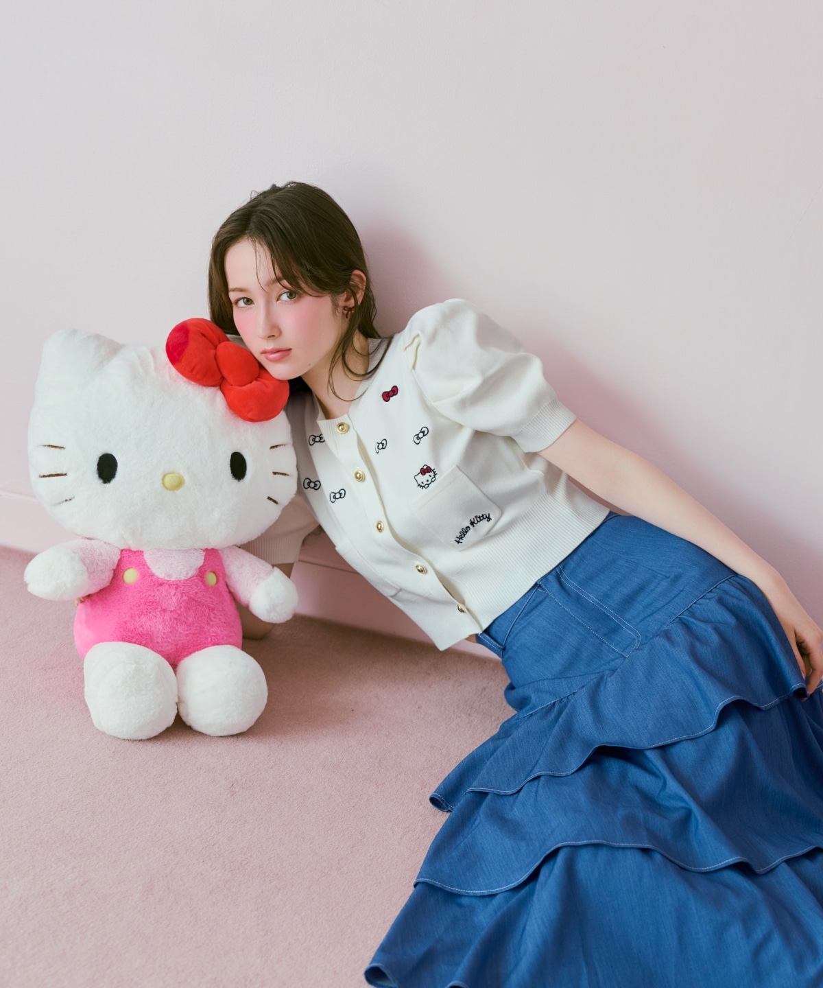 【7/16(thu)10時予約開始】WILLSELECTION×HELLO KITTY 刺繍ニットカーディガン