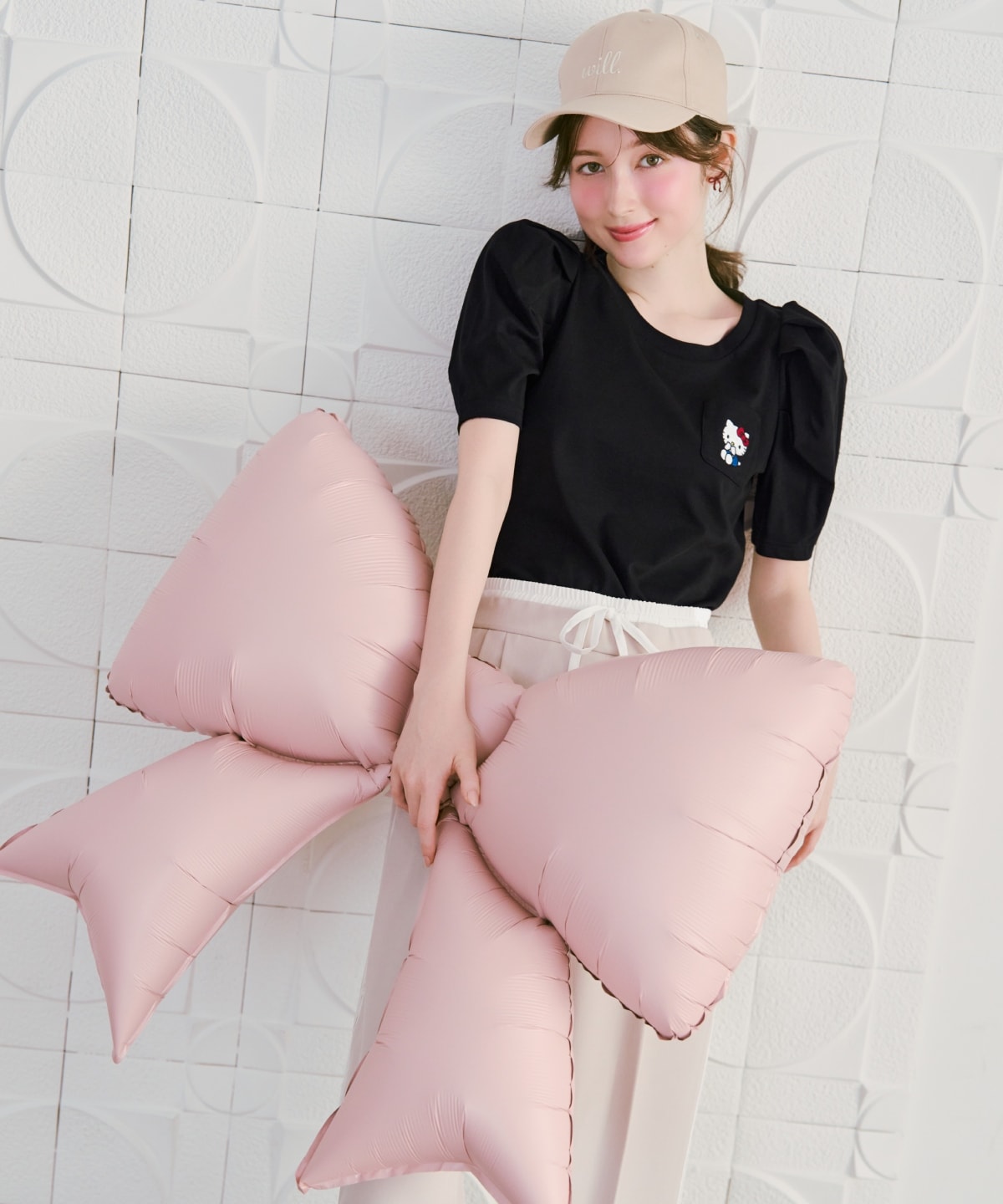 【7/16(thu)10時発売】WILLSELECTION×HELLO KITTY 刺繍カットトップス