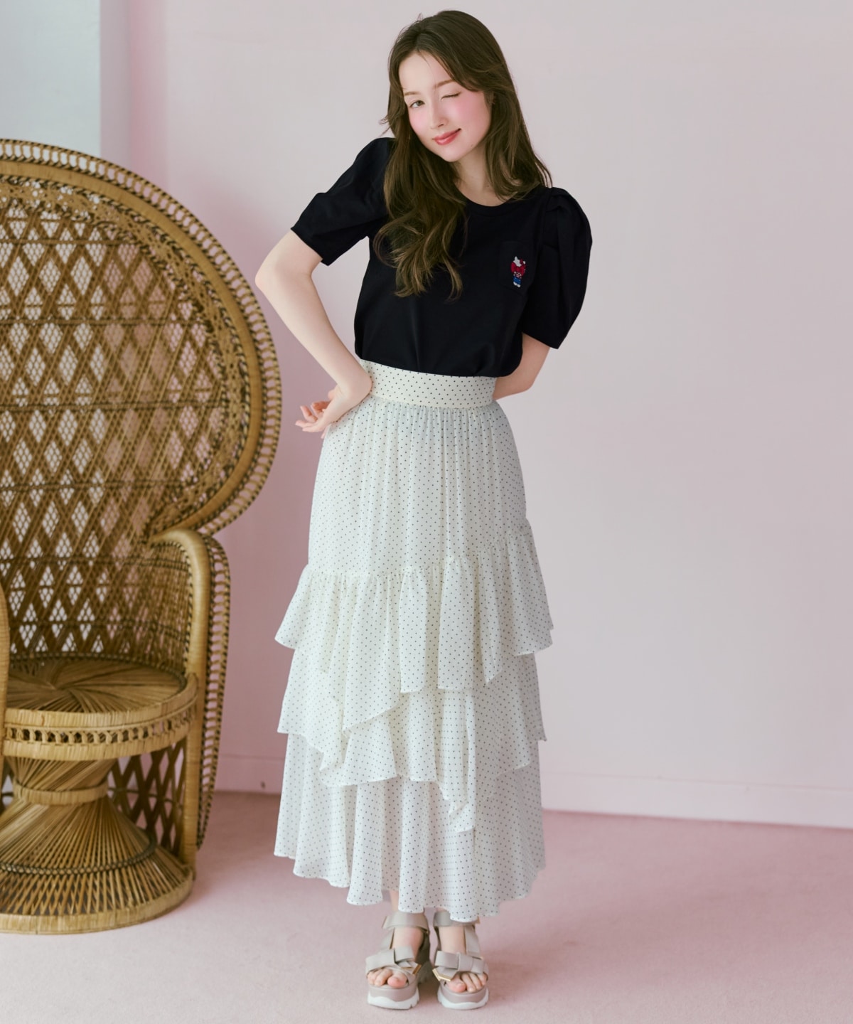 【7/16(thu)10時発売】WILLSELECTION×HELLO KITTY 刺繍カットトップス