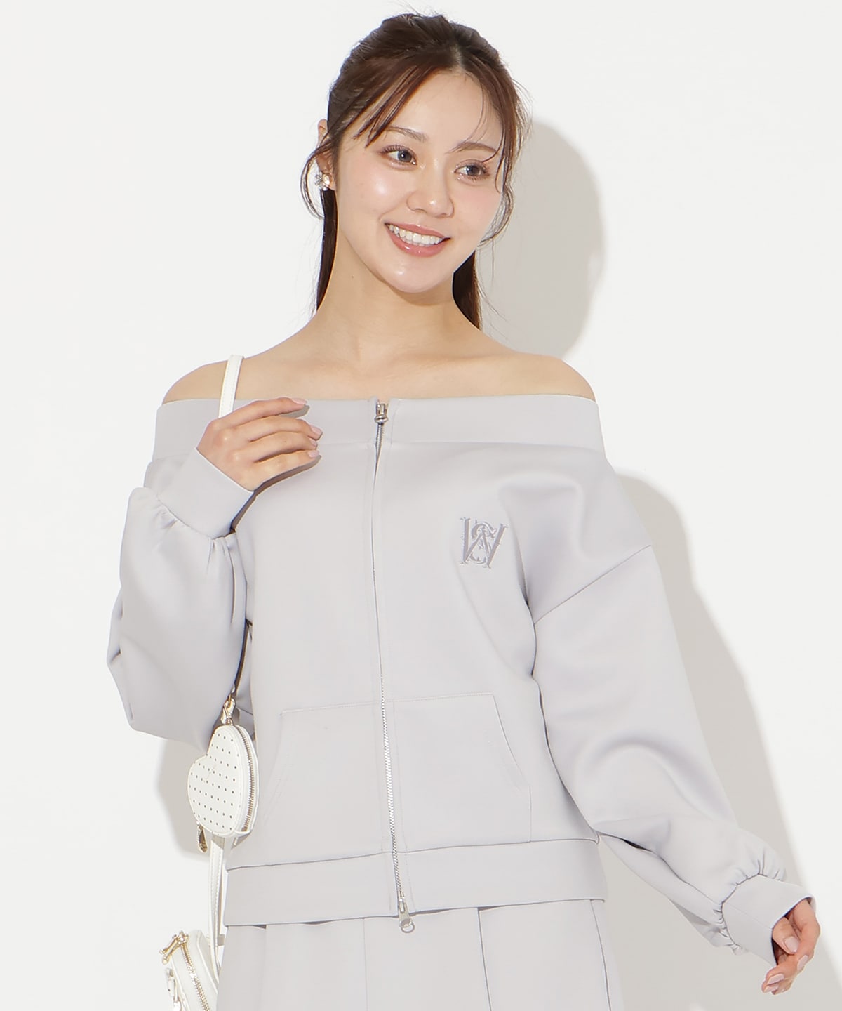 【3/12(thu)10時発売】ダブルZIPオフショルスウェットトップス