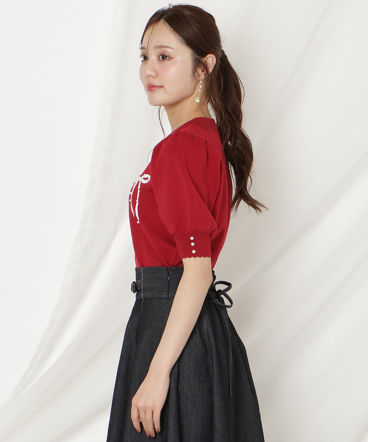 【2/27(fri)発売】リボンジャガードパフニット