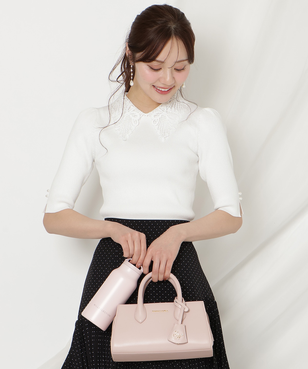 【2/27(fri)発売】リボンレースカラーリブニット